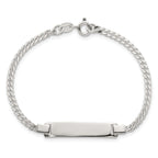 Sterling Silver Polished Curb Link Childrens 6.25 Inch ID Bracelet