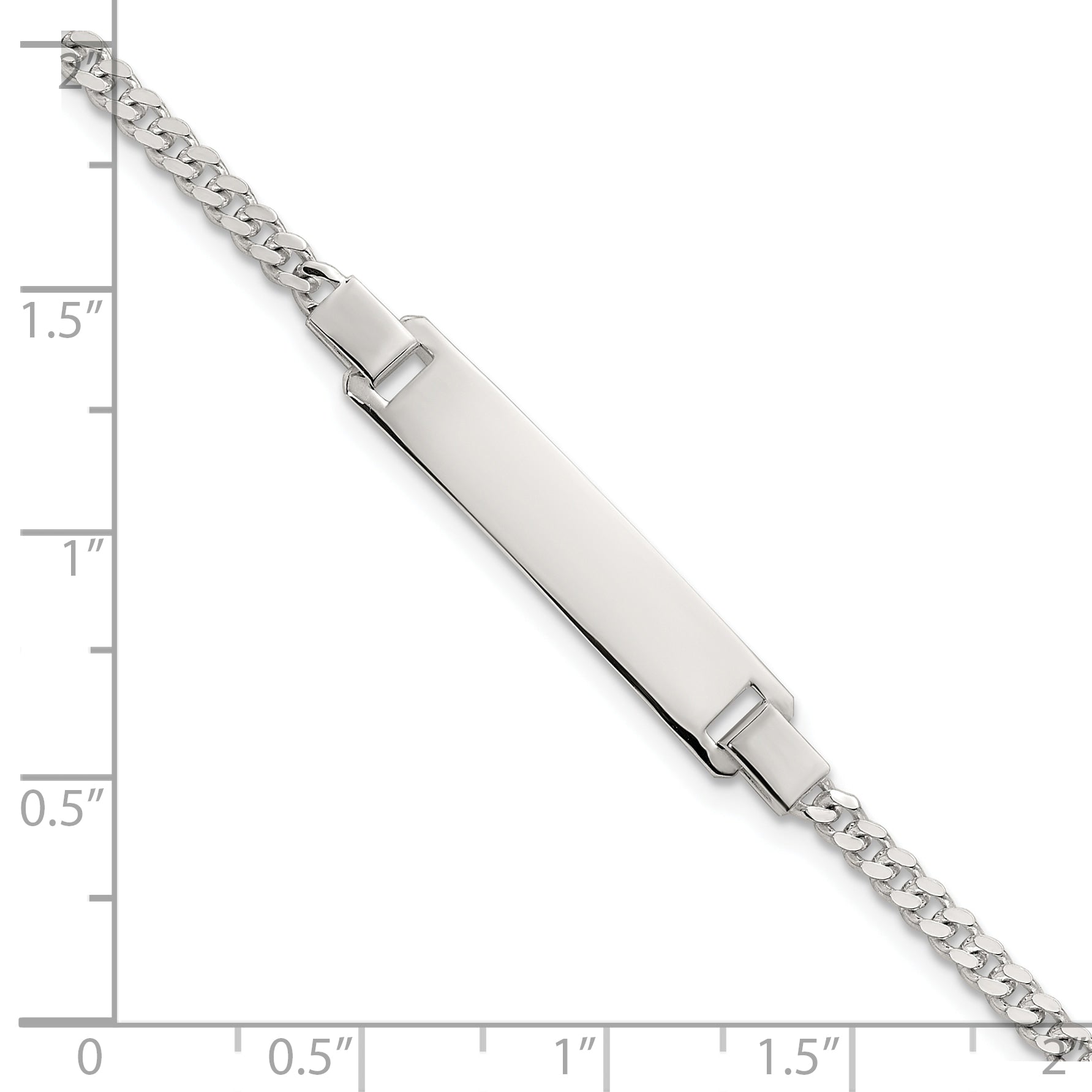 Sterling Silver Polished Curb Link Childrens 6.25 Inch ID Bracelet