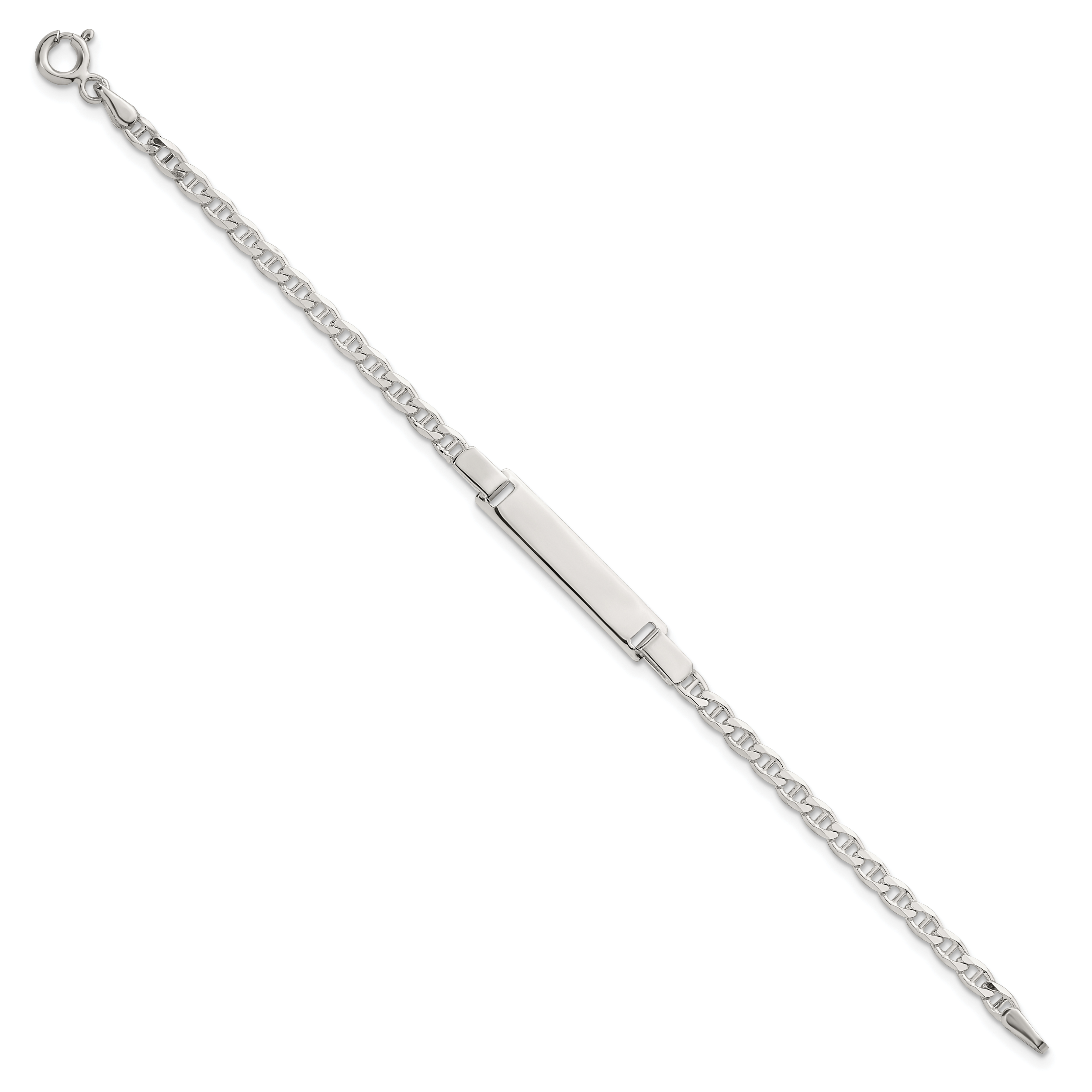 Sterling Silver Polished Anchor Link Childrens 6 Inch ID Bracelet Secondary image