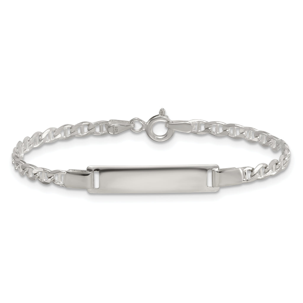Sterling Silver Polished Anchor Link Childrens 6 Inch ID Bracelet