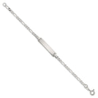 Sterling Silver Polished Figaro Link Childrens 6 Inch ID Bracelet