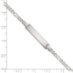 Sterling Silver Polished Figaro Link Childrens 6 Inch ID Bracelet