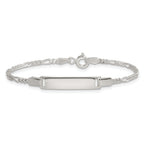 Sterling Silver Polished Figaro Link Childrens 6 Inch ID Bracelet