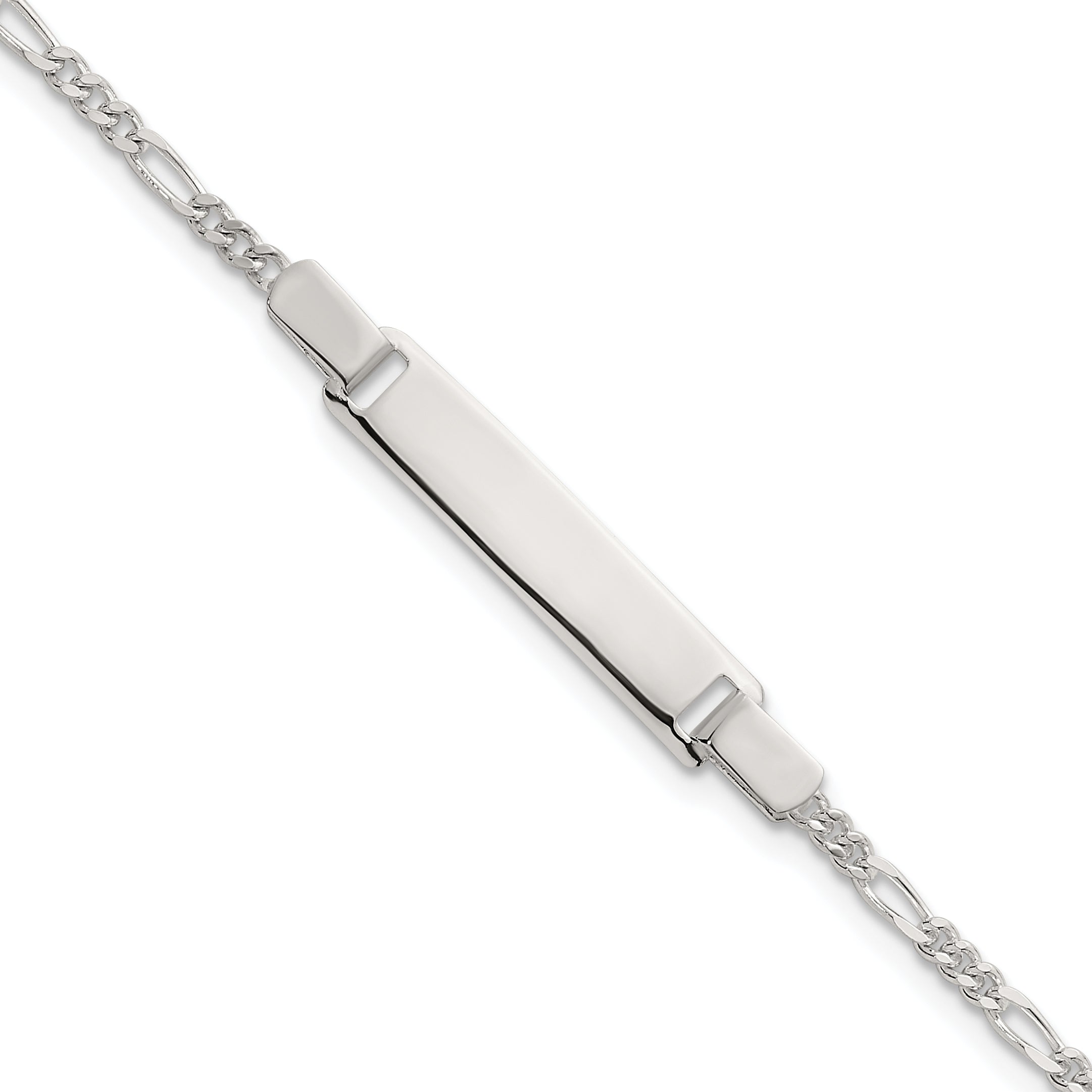 Sterling Silver Polished Figaro Link Childrens 6 Inch ID Bracelet Main image