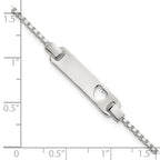 Sterling Silver Polished Cut-out Heart Box Link Childrens 5.5 inch with 0.5 inch Extension ID Bracelet