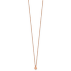 Sterling Silver Rose-tone Polished Heart Childrens 14 inch Necklace