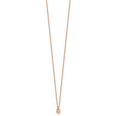 Sterling Silver Rose-tone Polished Heart Childrens 14 inch Necklace