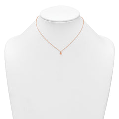 Sterling Silver Rose-tone Polished Heart Childrens 14 inch Necklace
