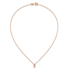 Sterling Silver Rose-tone Polished Heart Childrens 14 inch Necklace