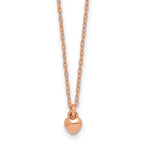 Sterling Silver Rose-tone Polished Heart Childrens 14 inch Necklace