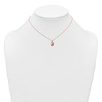 Sterling Silver Rose-tone Polished White and Rainbow Enameled Unicorn Childrens 14 inch Necklace