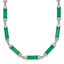 Sterling Silver Rhodium-plated Polished Jade Bars 16.75 Inch with 0.5 Inch Extension Necklace