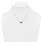 Sterling Silver Rhodium-plated Polished Pear Garnet and Emerald-cut White Topaz 16 Inch with 2 Inch Extension Necklace