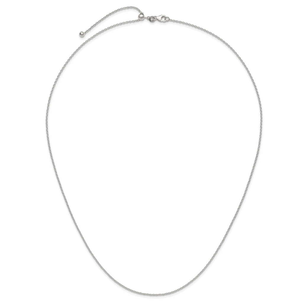 Adjustable Cable Chain in Sterling Silver, 1.50mm, 24 Inch - Sophia Jewelers