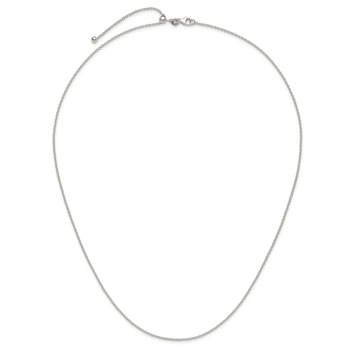 Adjustable Cable Chain in Sterling Silver, 1.50mm, 24 Inch - Sophia Jewelers
