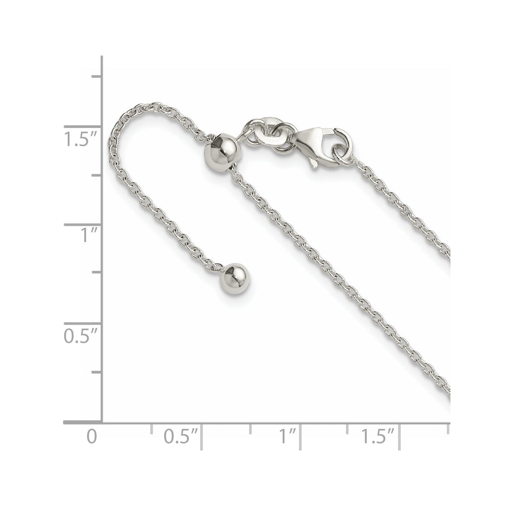 Adjustable Cable Chain in Sterling Silver, 1.50mm, 24 Inch - Sophia Jewelers