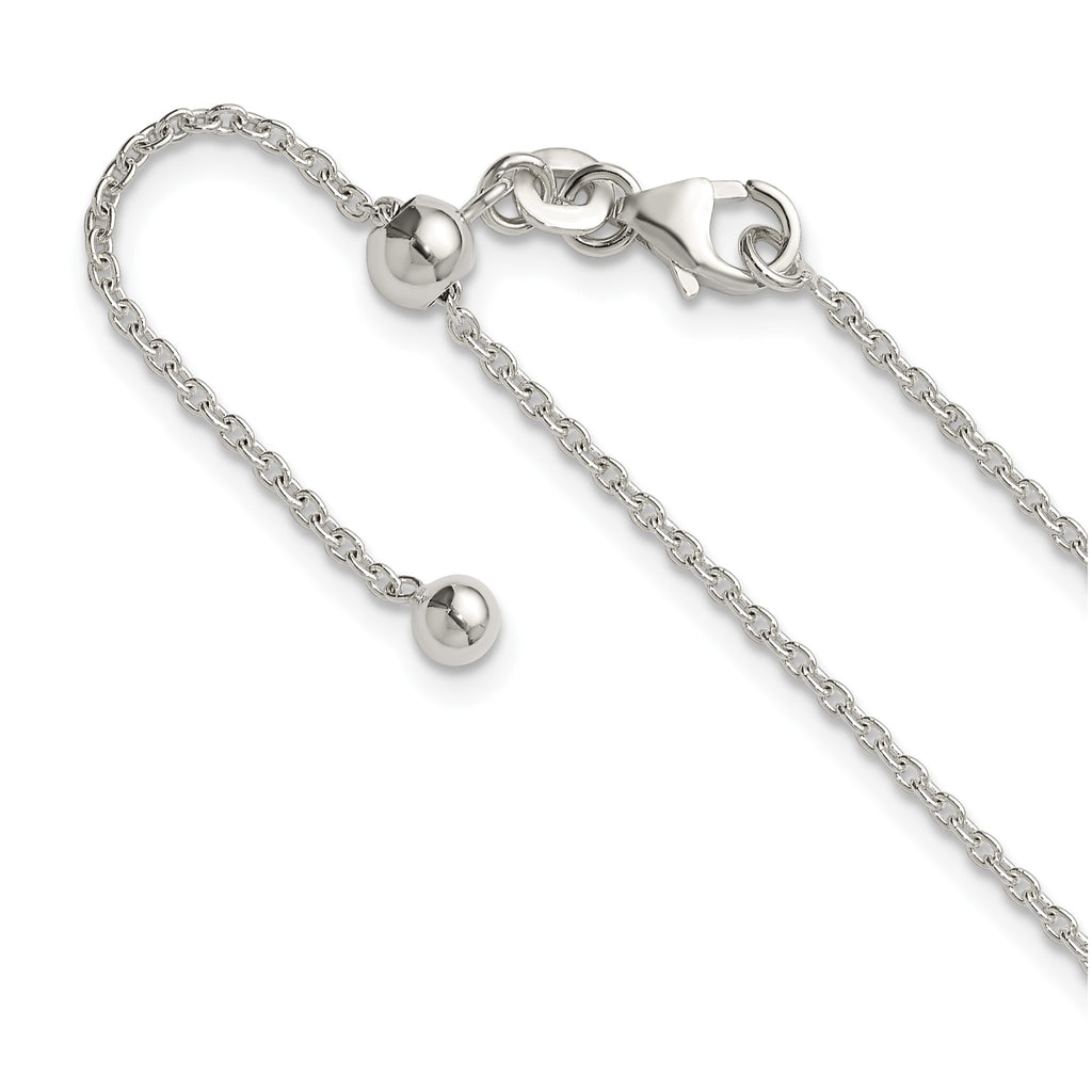 Adjustable Cable Chain in Sterling Silver, 1.50mm, 24 Inch - Sophia Jewelers