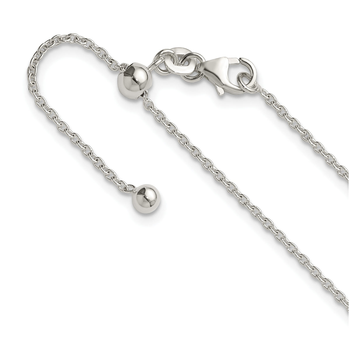 Adjustable Cable Chain in Sterling Silver, 1.50mm, 24 Inch - Sophia Jewelers