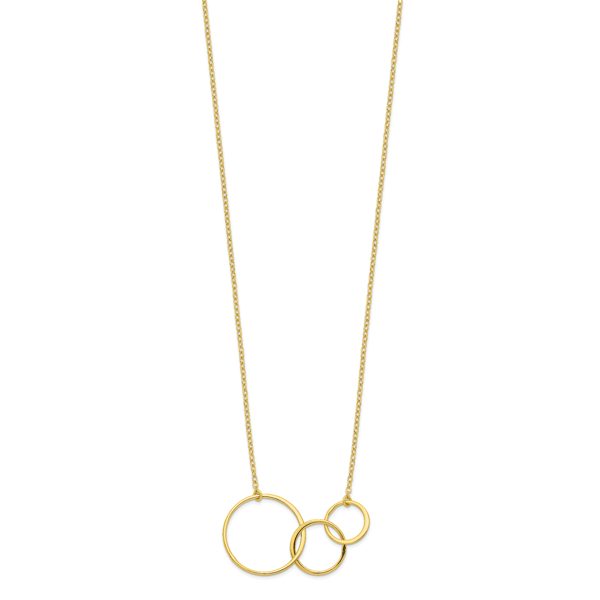 Sterling Silver Gold-tone 3 Intertwined Circles w/2 in ext. Necklace Secondary image