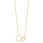 Sterling Silver Gold-tone 3 Intertwined Circles w/2 in ext. Necklace