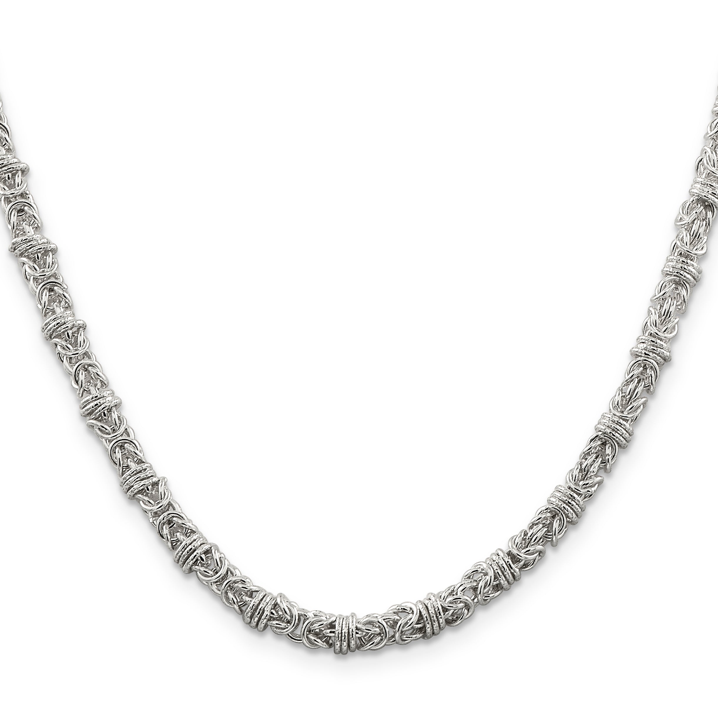 Sterling Silver 4mm Fancy Byzantine Chain Secondary image