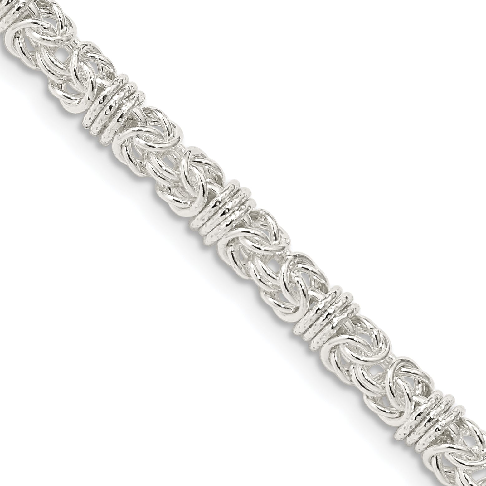 Sterling Silver 4mm Fancy Byzantine Chain Main image