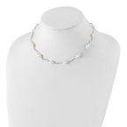 Sterling Silver Rhodium-plated 3-7mm White Near-Round Freshwater Cultured Pearl 13-Station 16 inch with 2.5 inch Extension Necklace