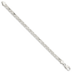 Sterling Silver Polished Back/Satin D/C Front Fancy Byzantine Bracelet