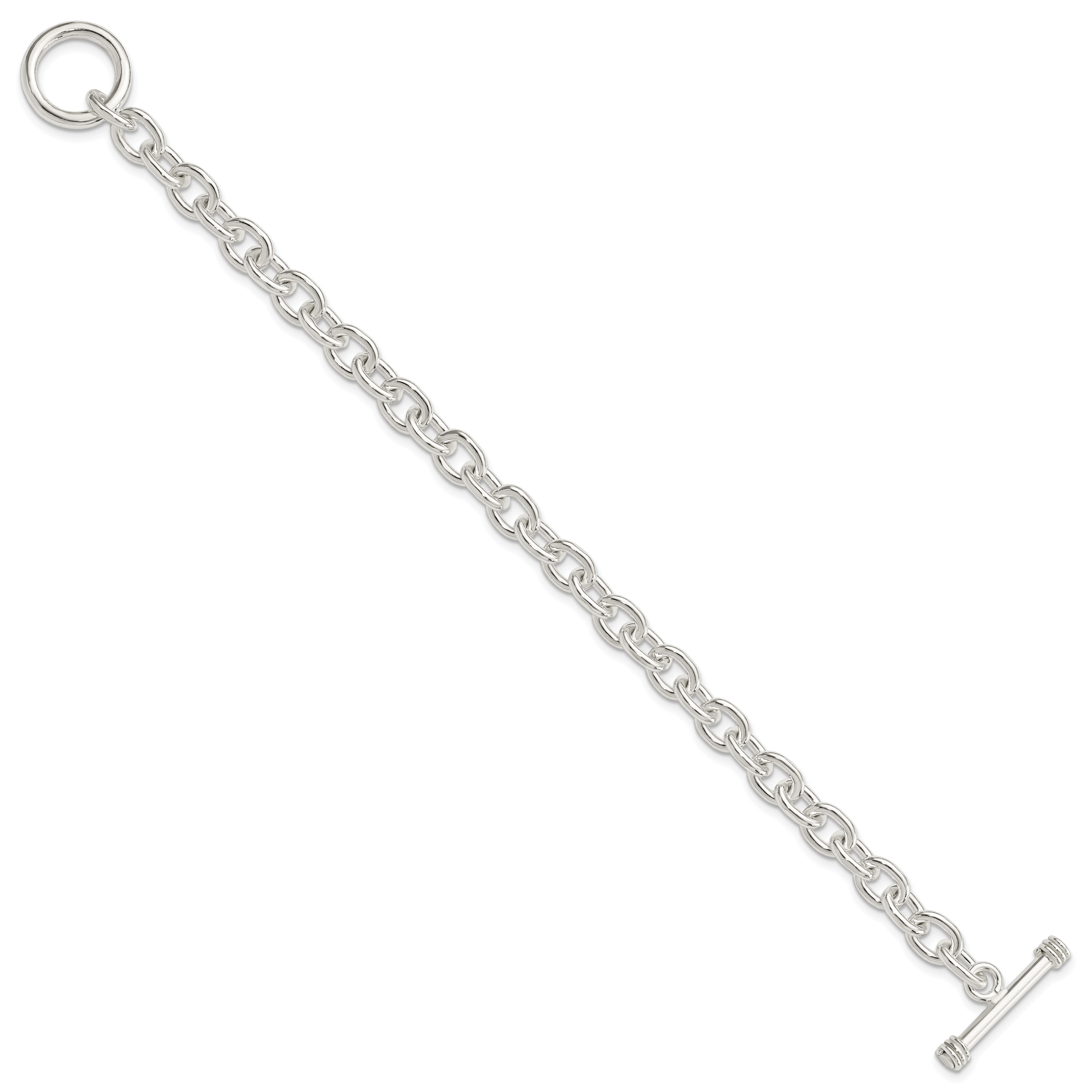 Sterling Silver 7.75inch Polished Fancy Link Toggle Bracelet Secondary image