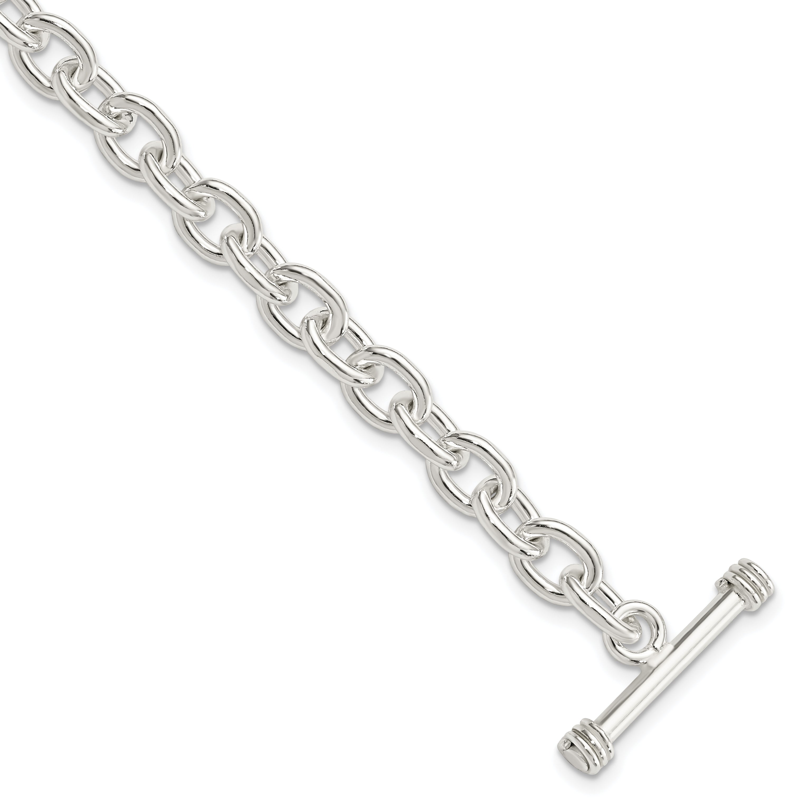 Sterling Silver 7.75inch Polished Fancy Link Toggle Bracelet Main image