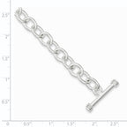 Sterling Silver 7.75inch Polished Fancy Link Toggle Bracelet