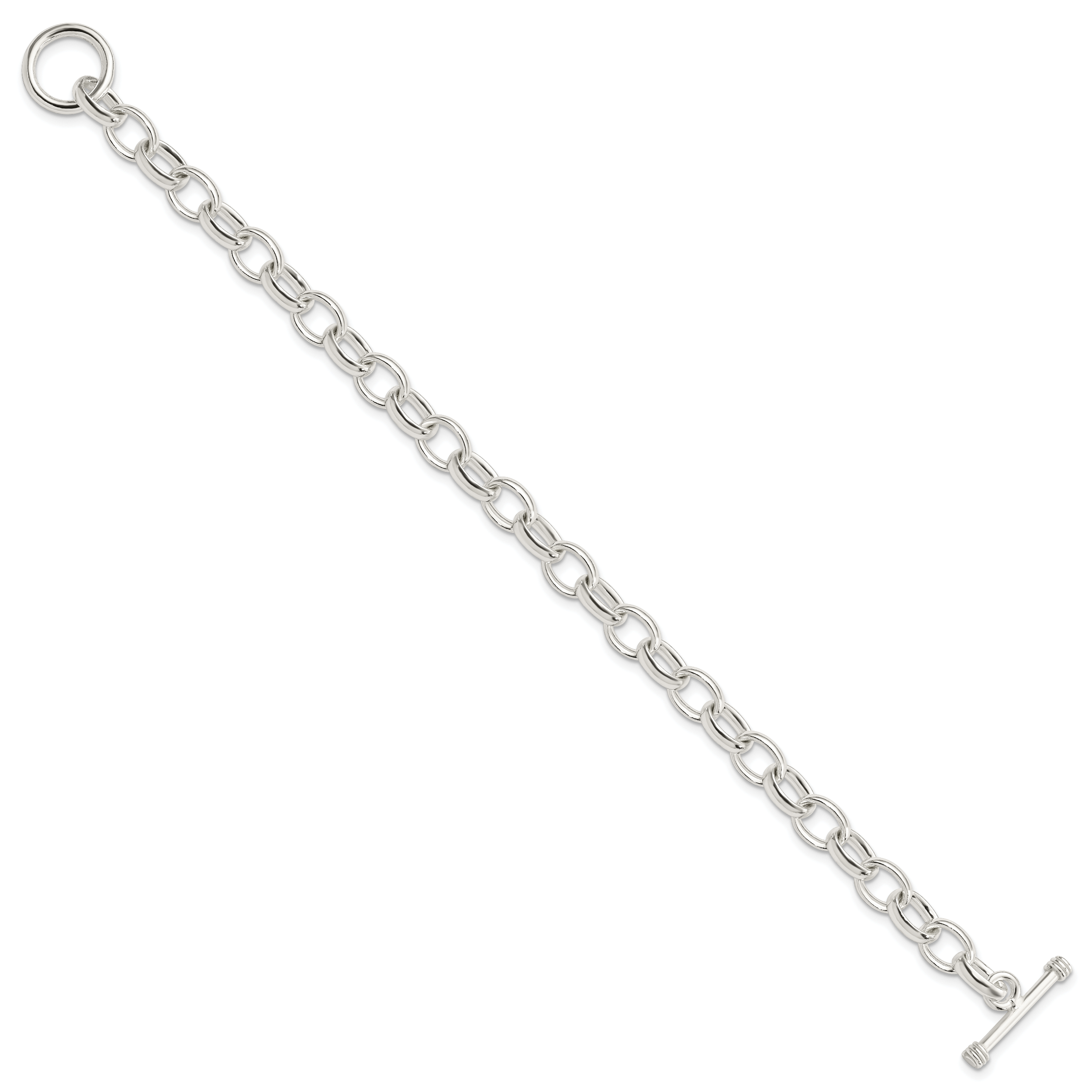 Sterling Silver 7.75inch Polished Fancy Link Toggle Bracelet Secondary image