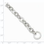 Sterling Silver 7.75inch Polished Fancy Link Toggle Bracelet
