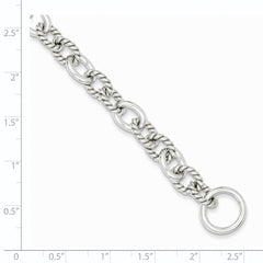 Sterling Silver 7.75inch Polished Fancy Link Toggle Bracelet