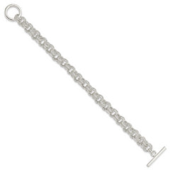 Sterling Silver 8.75inch Polished Fancy Link Toggle Bracelet