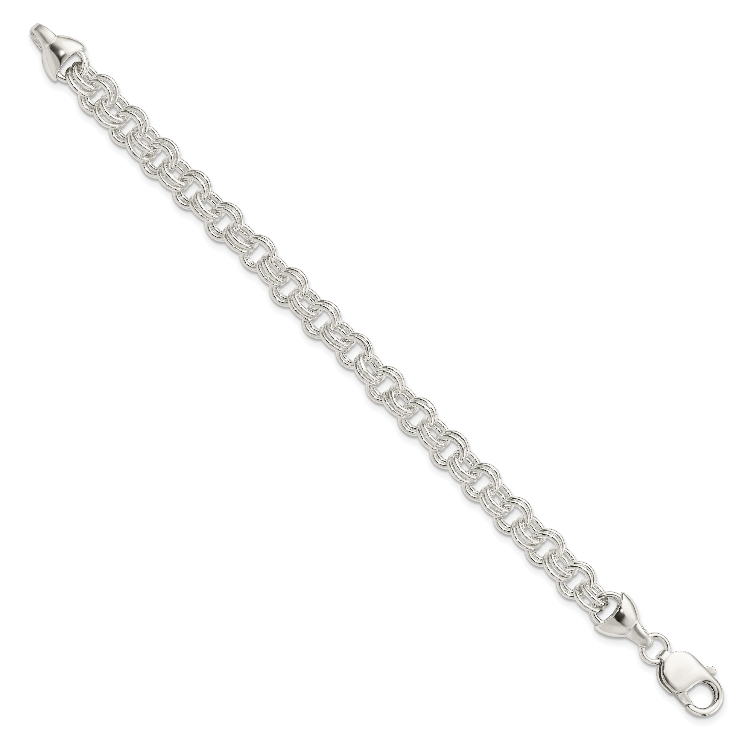 Sterling Silver 7.5inch Double Link Bracelet Secondary image