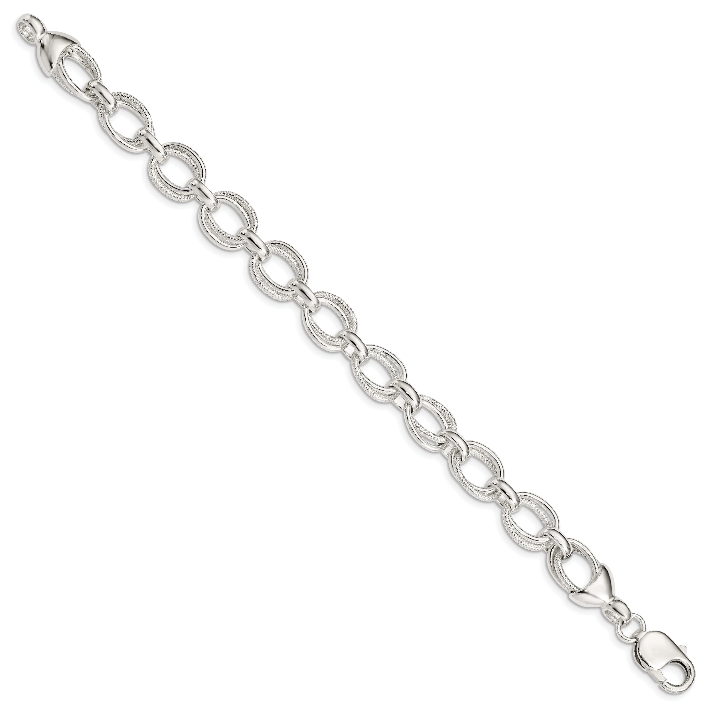 Sterling Silver 8.5inch Fancy Link Bracelet