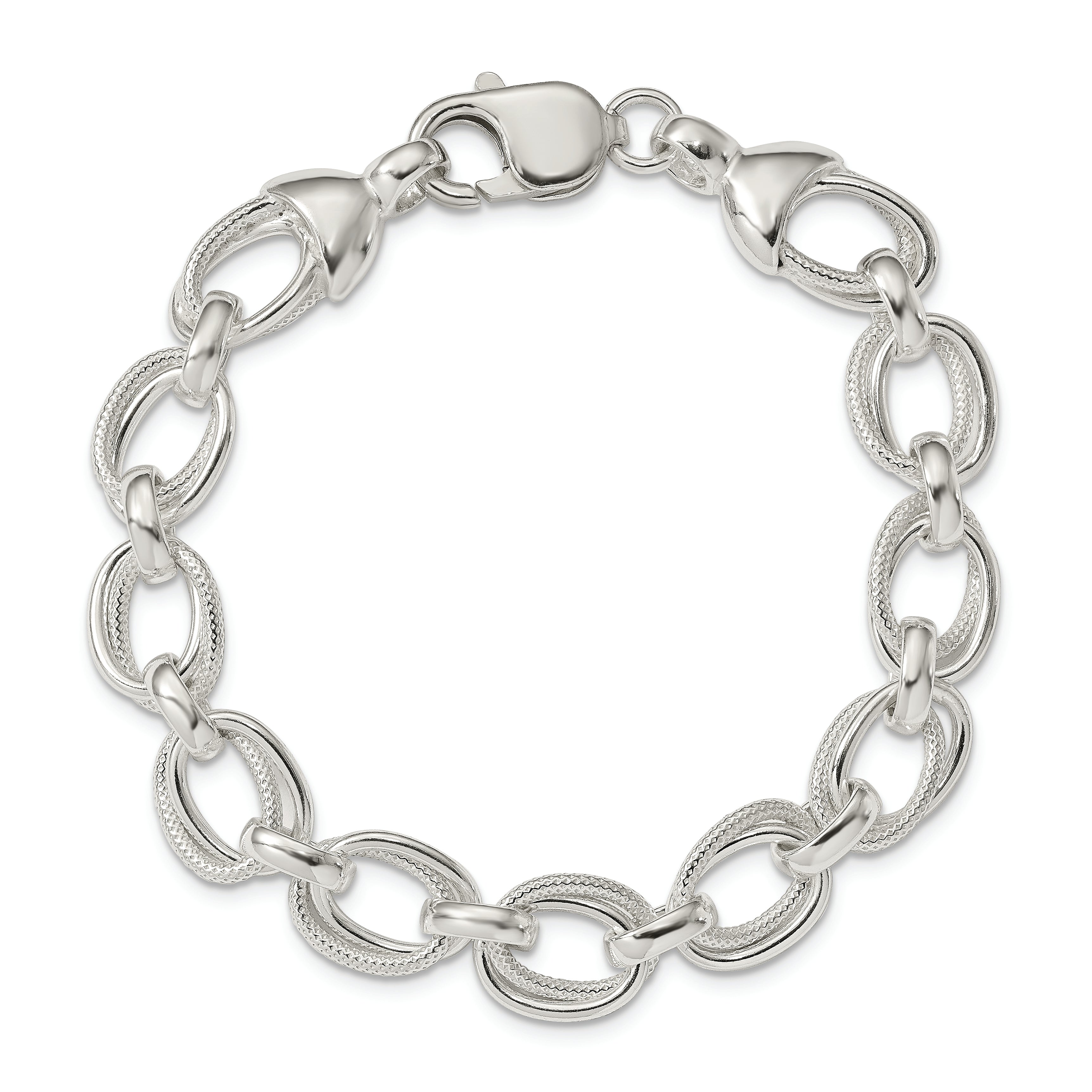 Sterling Silver 8.5inch Fancy Link Bracelet