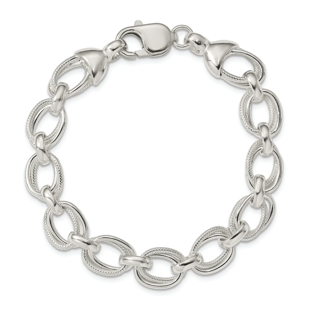 Sterling Silver 8.5inch Fancy Link Bracelet