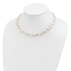 Sterling Silver FW Cultured Button Pearl 16in Necklace