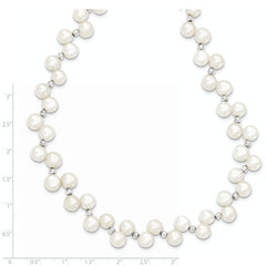 Sterling Silver FW Cultured Button Pearl 16in Necklace