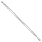 Amore La Vita Sterling Silver Rhodium-plated Polished 7mm Fancy Link with Lobster Clasp Charm Bracelet