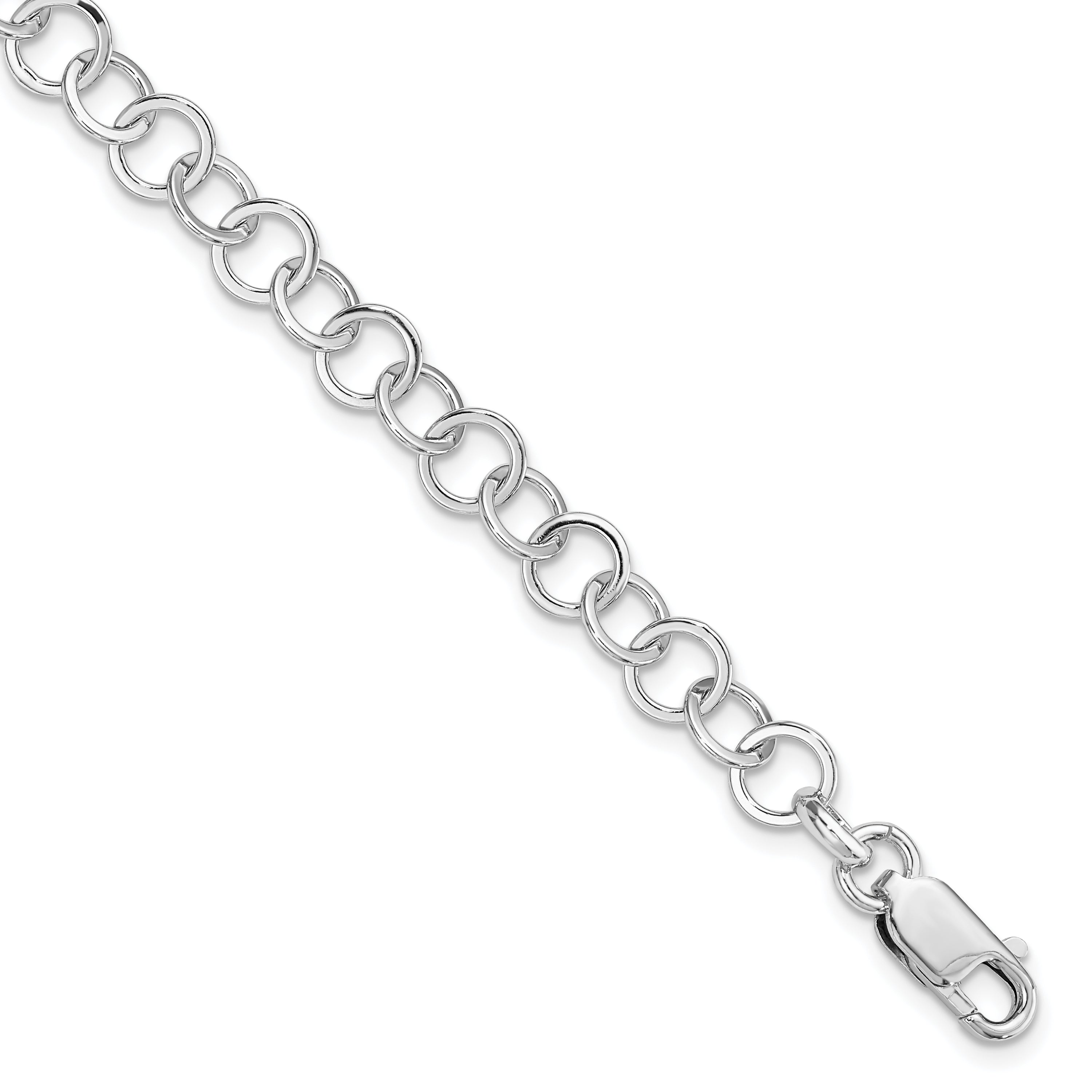 Women's Sterling Silver Rhodium-Plated Charm Bracelet Main image