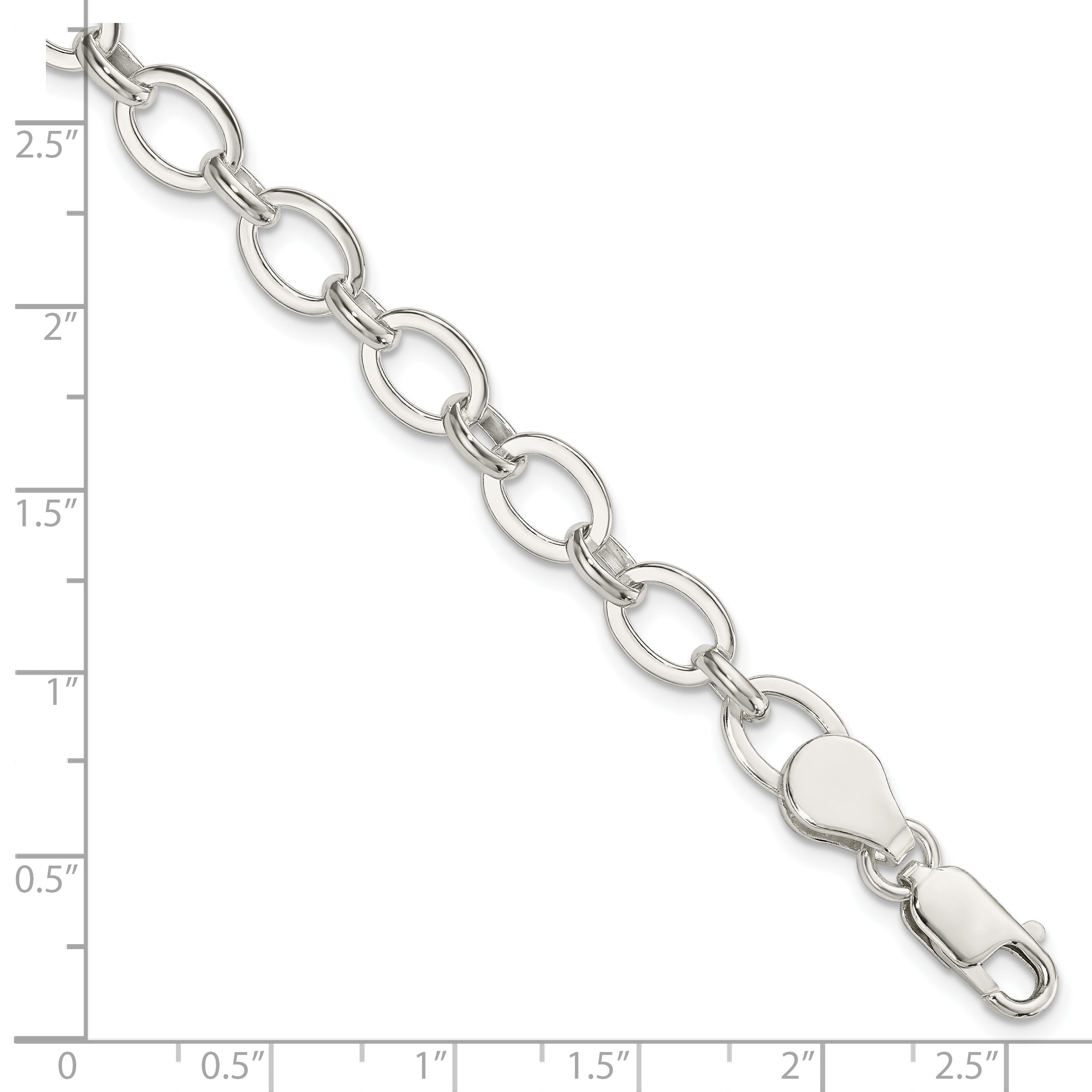 Women's Sterling Silver Link Chain Bracelet 7mm