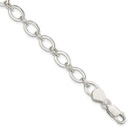 Women's Sterling Silver Link Chain Bracelet 7mm