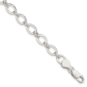 Women's Sterling Silver Link Chain Bracelet 7mm