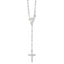 Sterling Silver Polished Bead Rosary 18 inch Necklace