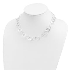 Sterling Silver Fancy Hammered Necklace