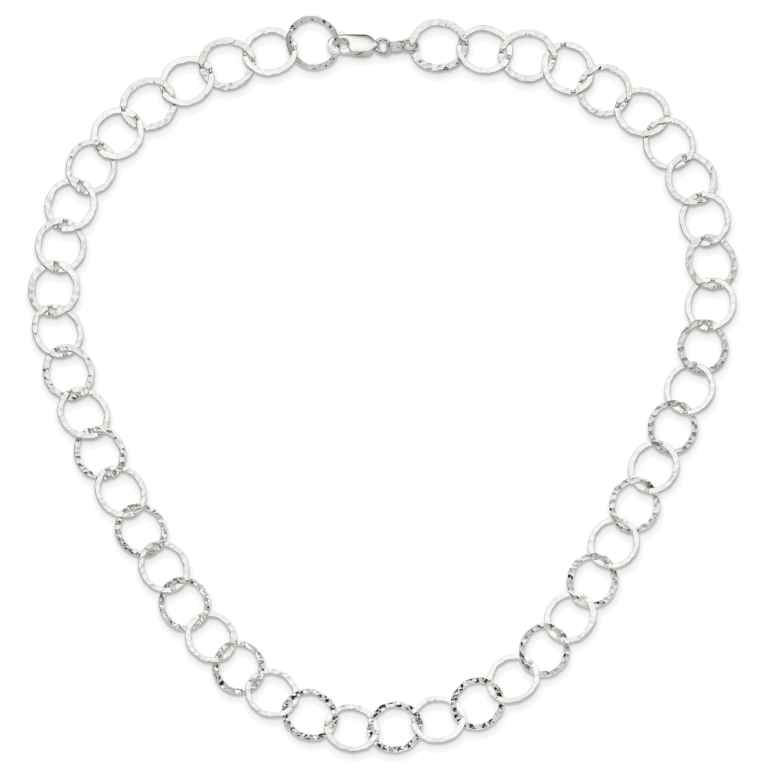Sterling Silver Fancy Hammered Necklace