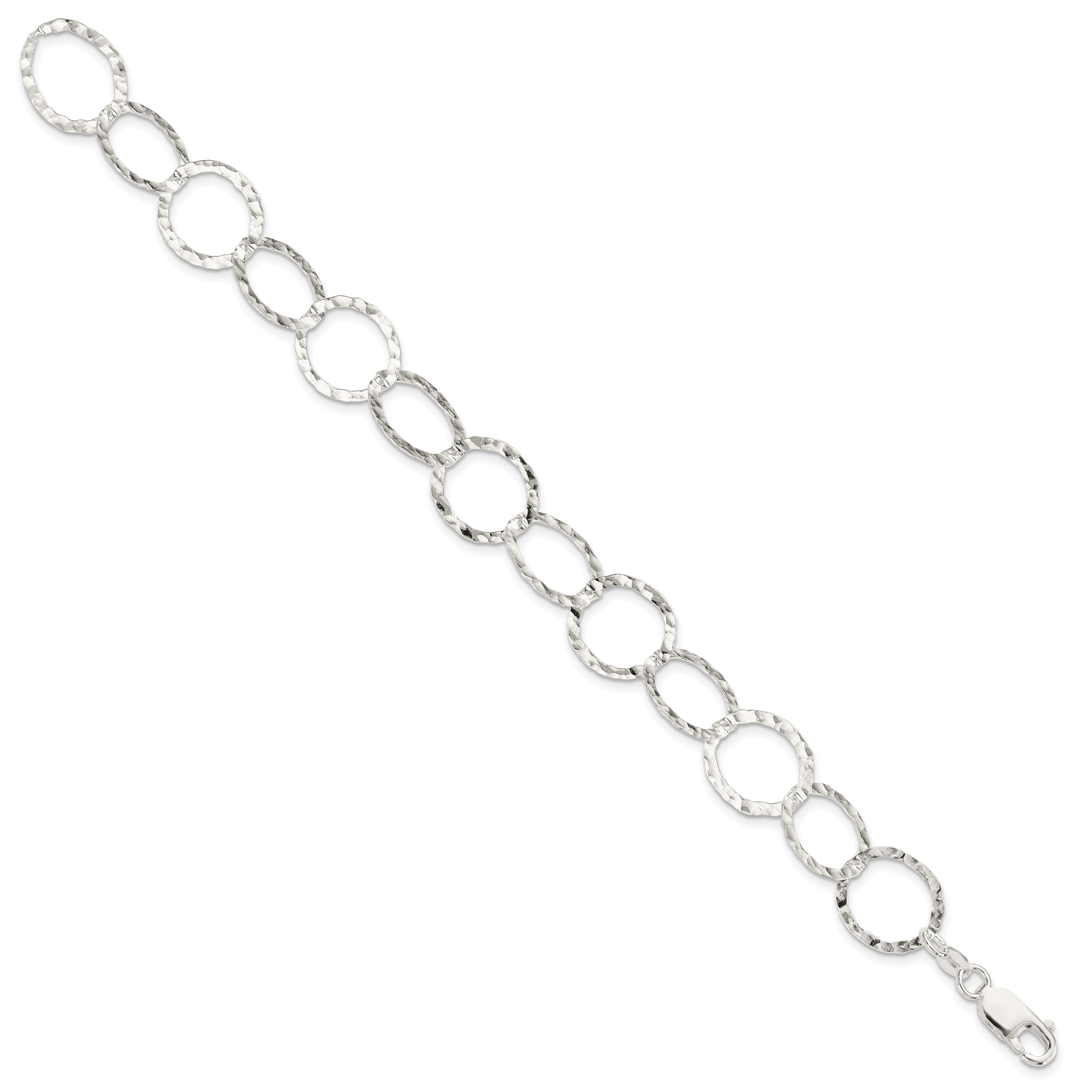Sterling Silver Fancy Hammered Bracelet Secondary image